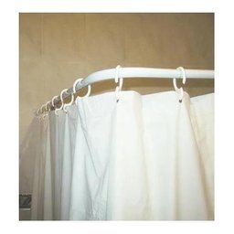 Porta Cortina Banheiro Box Varão Tubo Curvo de Aço em L 1x1m - 2