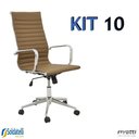 Ver imagem 6 de Kit 10 Cadeiras Office Sevilha Pu Alta Várias Cores - Rivatti