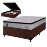 Cama Box Casal com Baú + Colchão Molas Ensacadas Pillow Hyper Gel Barcelona Hellen 138x188:marrom - 1