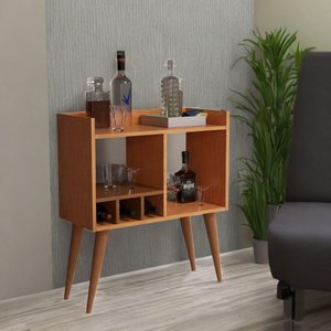 Aparador para Salas Recepção Porta Garrafas Bebidas Cerejeira