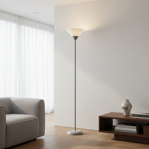 Luminaria de Chao Poste Jardim Pedestal Luminaria Piso Abajur de Chão Techled Cinza