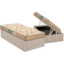Ver imagem 1 de Cama Box Baú Solteiro: Colchão Espuma D45 Polar Pérola + Base CRC Suede Clean(88x188)