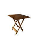 Ver imagem 4 de Conjunto Mesa Dobrável 70x70 Tampo Mdf e 02 Cadeiras Dobrável Retrátil:imbuia/preto