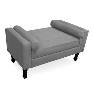 Calçadeira Baú Felix Solteiro 100cm Suede - Ecotec Decor:Cinza