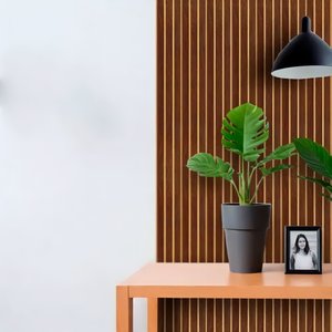 10 Placas Adesivos Painel Ripado Mdf 50x11cm Imbuia