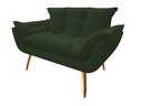 Ver imagem 1 de Namoradeira Decorativa Opala Suede Verde 2 Lugares Pés Madeira Ms Decor