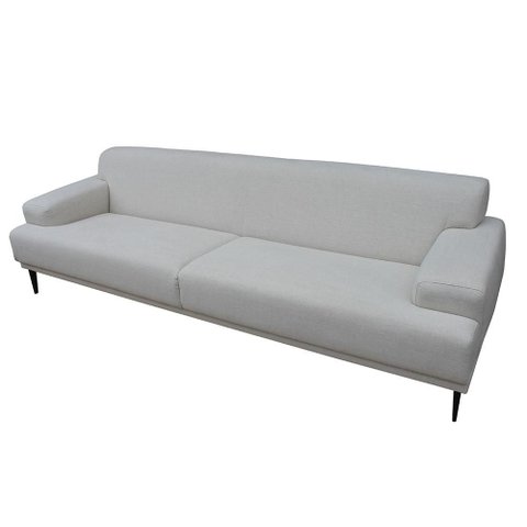 Sofá Stok 3 Lugares Cor Cinza com Pés Pretos 250 Cm - 60850