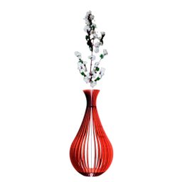 Vaso de Chão Decorativo Grande Gotas de Orvalho Mdf:marrom/60x30cm - 1