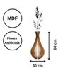 Vaso de Chão Decorativo Grande Gotas de Orvalho Mdf:marrom/60x30cm - 3