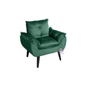 Poltrona Decorativa Opala Veludo Verde SMF DECOR