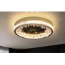 Plafon de Sobrepor Redondo Dourado Cristais com Espelho Dourado Led 48W 3200K Bivolt PARIS LUZ - 1