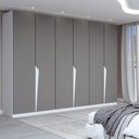 Ver imagem 1 de Guarda-roupa Casal Luxe 2,42 Metros 6 Portas 4 Gavetas Branco/cinza - Panorama Móveis