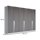 Ver imagem 4 de Guarda-roupa Casal Luxe 2,42 Metros 6 Portas 4 Gavetas Branco/cinza - Panorama Móveis