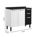 Ver imagem 7 de Cozinha Completa Múltipla 14 Portas 2 Gavetas Aço 245cm Branco e Preto