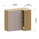 Ver imagem 4 de Armário Aéreo Canto Reto 95cm 2 Portas com Nicho Elegance Luciane Móveis