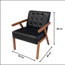 Ver imagem 3 de Poltrona Zara Corino Moderno Sala de Estar Escritório Quarto:preto