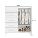Ver imagem 7 de Guarda Roupa Casal Doble 8 Portas com Cômoda MDP Branco Albatroz Móveis