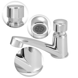 Torneira Lavatório Automática Abs Botão em Aço Inox:prateado/cromado - 2