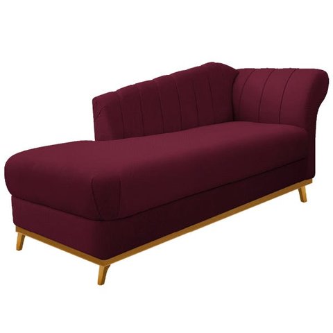 Recamier Vanessa 1,40M Lado Esquerdo Suede Bordô - ADJ Decor