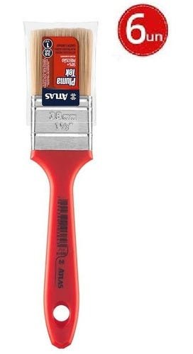 6 Pinceis Trincha Para Pintura Pluma Tek 315 Atlas 1 1/2 Pol ...