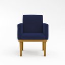 Ver imagem 4 de Cadeira Escritório Recepção Poltrona Reforçada Decorativa Cor:azul Marinho