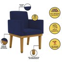 Ver imagem 2 de Cadeira Escritório Recepção Poltrona Reforçada Decorativa Cor:azul Marinho