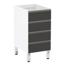 Ver imagem 1 de Balcão de Cozinha sem Tampo 40cm 4 Gavetas Pérola Luciane Móveis