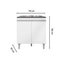 Ver imagem 6 de Kit Cozinha Andreia Pia 100 Cm e Balcão Cooktop Branco - Ajl Móveis