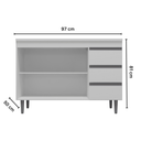 Ver imagem 4 de Kit Cozinha Andreia Pia 100 Cm e Balcão Cooktop Branco - Ajl Móveis