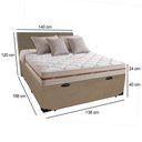 Ver imagem 3 de Cama Box Baú Casal com Cabeceira + Colchão De Molas Ensacadas Anjos Royal 64x188x138cm Bege