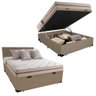 Cama Box Baú Casal com Cabeceira + Colchão De Molas Ensacadas Anjos Royal 64x188x138cm Bege - 1