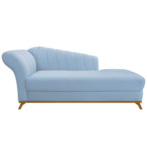 Recamier Vanessa 185cm Lado Direito Corano Azul Bebê - Adj Decor - 2