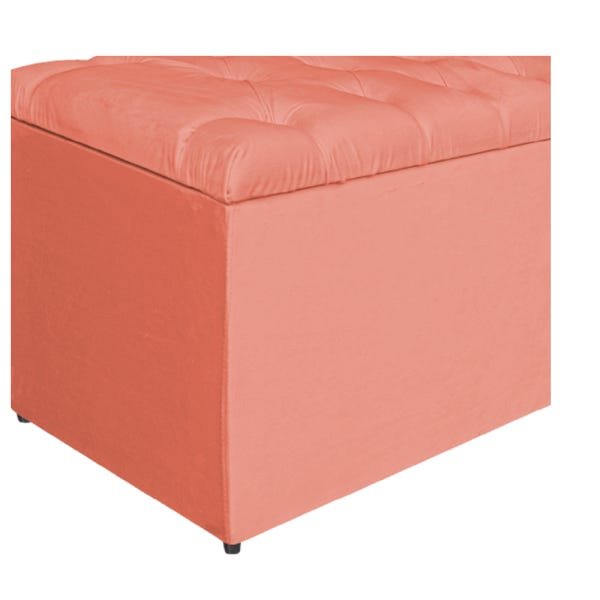 Calçadeira Estofada Liverpool 140cm Casal Suede Coral - Adj Decor - 5