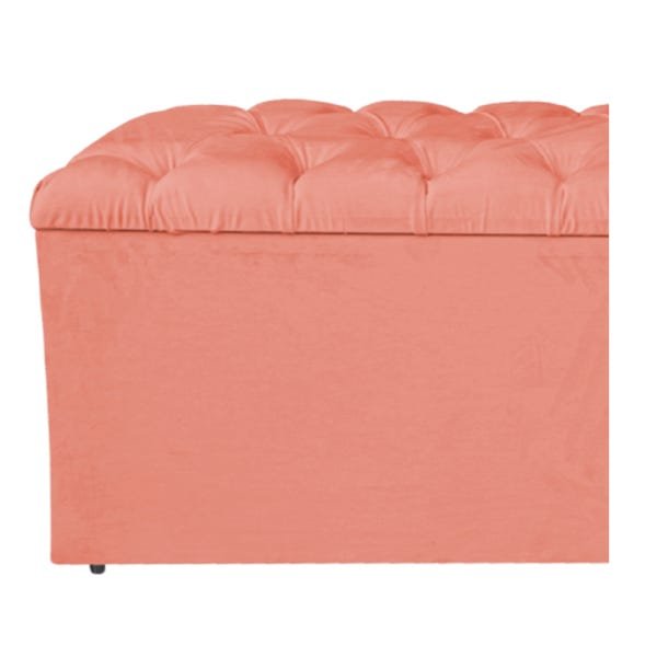 Calçadeira Estofada Liverpool 140cm Casal Suede Coral - Adj Decor - 6