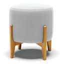 Ver imagem 1 de Puff Stella Suede Cinza Base Madeira Castanho - D’Rossi
