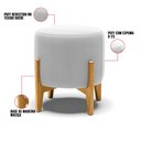 Ver imagem 3 de Puff Stella Suede Cinza Base Madeira Castanho - D'Rossi DRossi