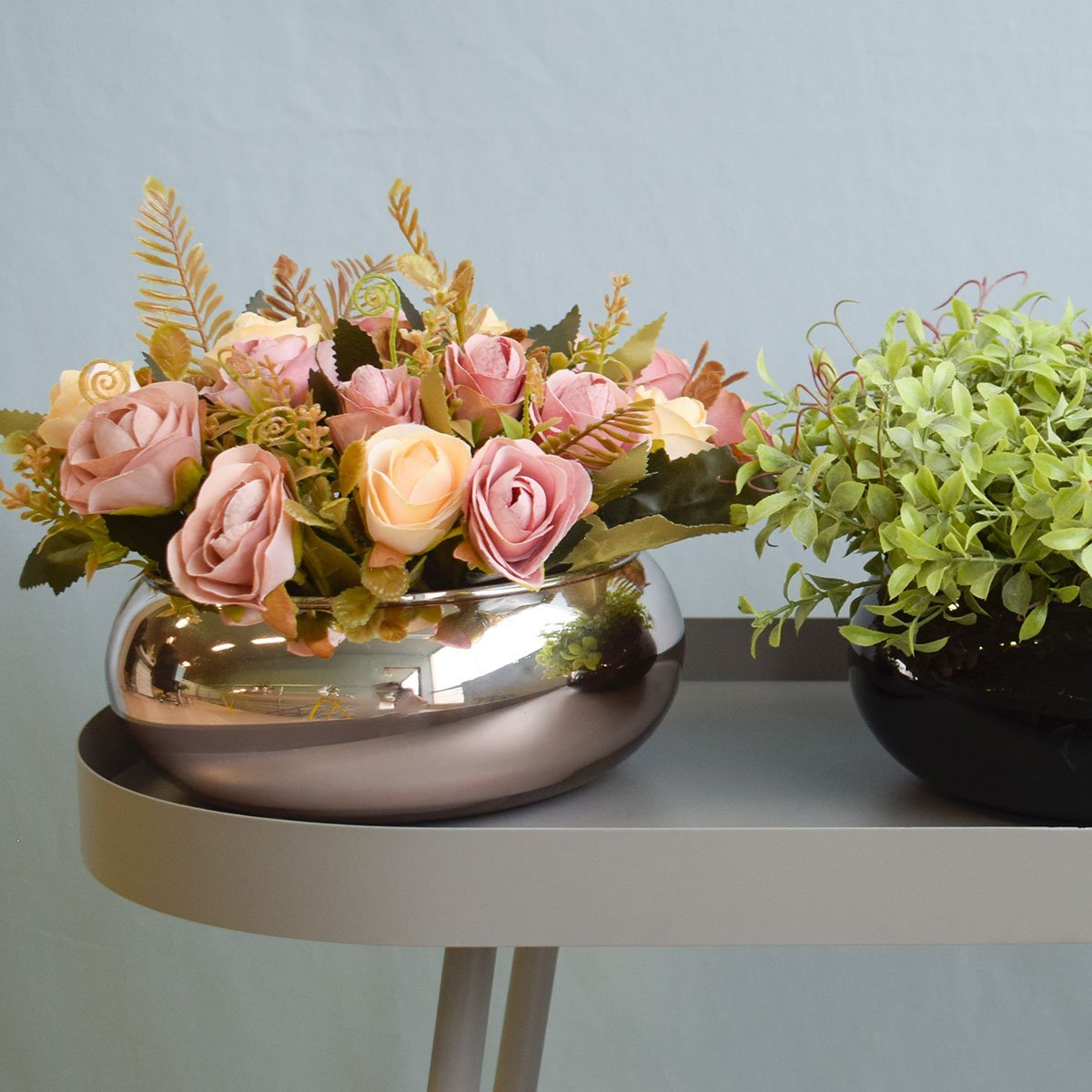 Arranjo De Mini Rosas no Vaso Baixo Rose | Linha Arranjos de Flores Formosinha - 4