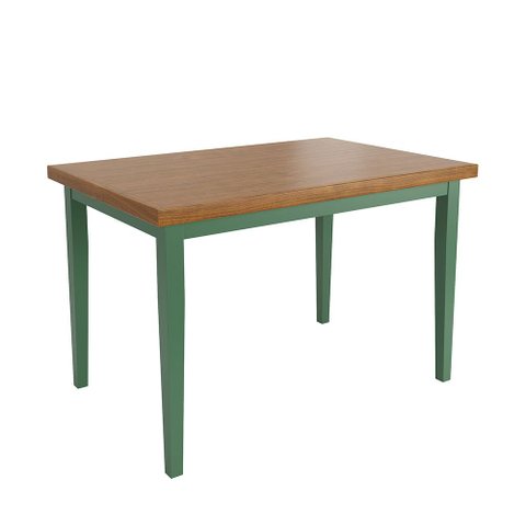 Mesa Colors em Madeira Maciça Retangular 4 Lugares - 120 X 80cm Verde