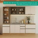 Ver imagem 2 de Cozinha Armario 5 Peças Cristaleira Balcao para Pia 258 cm Etna Carvalho Oak Off White Poliman