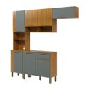 Ver imagem 2 de Cozinha Modulada Compacta 4 Peças 7 Portas e 1 Gaveta 221cm 100% MDF Viena Espresso Móveis