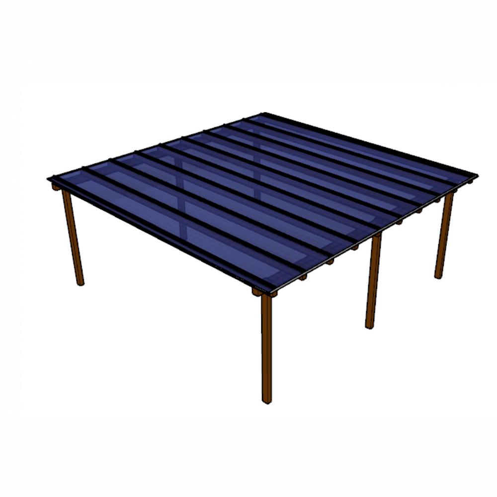 Ver imagem 1 de Cobertura Policarbonato Alveolar 6,00m x 6,00m - Azul 6mm