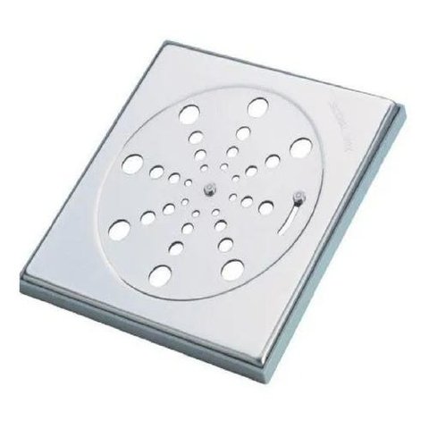 Ralo Grelha Inox para Banheiro Quadrado 15x15 com Fecho