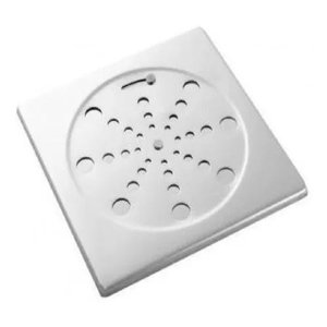 Ralo Grelha Inox para Banheiro Quadrado 10x10 com Fecho