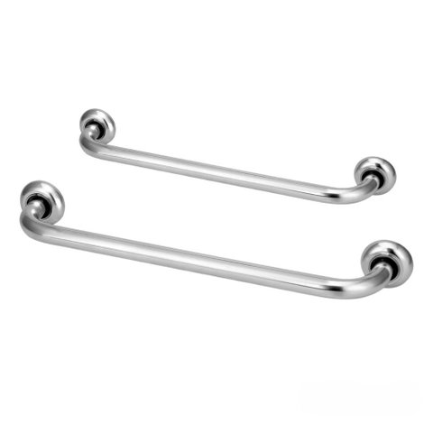 Kit 2 Barras de Apoio para Banheiro de 30+40cm Idosos e Pne:prateado