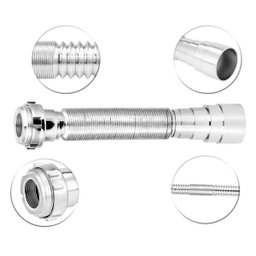 Sifão Sanfonado Universal Cr + Engate Flexível Trançado 40cm - 7