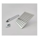 Ver imagem 4 de Ducha Chuveiro Slim Quadrado Metal 20x20cm Com Braço De Teto