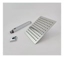 Ver imagem 4 de Ducha Chuveiro Slim Quadrado Metal 20x20cm Com Braço De Teto