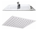 Ver imagem 2 de Ducha Chuveiro Slim Quadrado Metal 20x20cm Com Braço De Teto