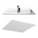 Ver imagem 6 de Ducha Chuveiro Slim Quadrado Metal 20x20cm Com Braço De Teto