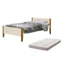Ver imagem 2 de Cama Solteiro Simba Areia Fosco Pés Amadeirado com Colchão D20 - Reller Móveis
